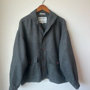 Giorgio Armani Men's Charcoal Button-Up Jacket